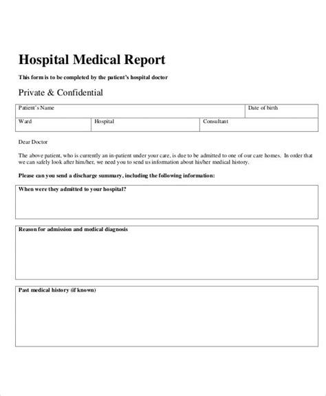 medical report from doctor template